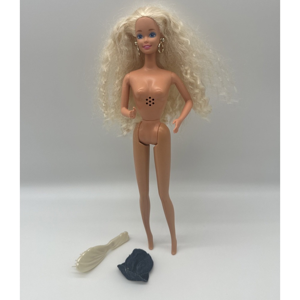 Vintage 1994 Super Talk Barbie Doll Mattel #12290 WORKING Blonde w Hat Comb